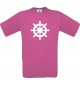 TOP Kinder-Shirt Steuerrad, Boot, Skipper, Kapitän kult, Farbe pink, Größe 104
