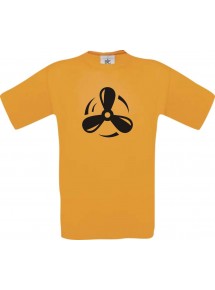 TOP Kinder-Shirt Motorschraube, Boot, Kapitän kult, Farbe orange, Größe 104