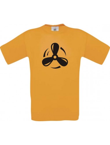 TOP Kinder-Shirt Motorschraube, Boot, Kapitän kult, Farbe orange, Größe 104