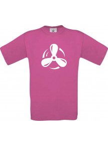 TOP Kinder-Shirt Motorschraube, Boot, Kapitän kult, Farbe pink, Größe 104