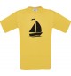 TOP Kinder-Shirt Seegelboot, Jolle, Skipper, Kapitän kult, Farbe gelb, Größe 104