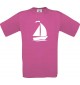 TOP Kinder-Shirt Seegelboot, Jolle, Skipper, Kapitän kult, Farbe pink, Größe 104