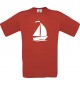 TOP Kinder-Shirt Seegelboot, Jolle, Skipper, Kapitän kult, Farbe rot, Größe 104