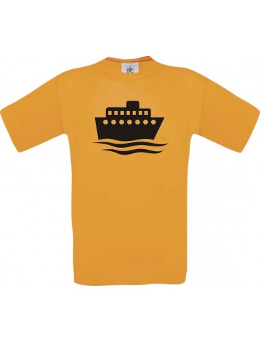 TOP Kinder-Shirt Kreuzfahrtschiff, Passagierschiff kult, Farbe orange, Größe 104