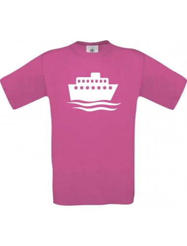 TOP Kinder-Shirt Kreuzfahrtschiff, Passagierschiff kult, Farbe pink, Größe 104