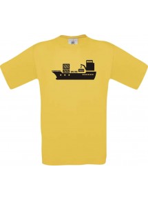 TOP Kinder-Shirt Frachter, Übersee, Skipper, Kapitän kult, Farbe gelb, Größe 104