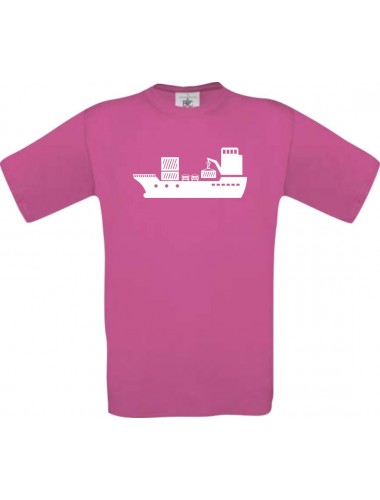 TOP Kinder-Shirt Frachter, Übersee, Skipper, Kapitän kult, Farbe pink, Größe 104
