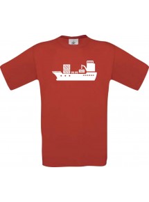TOP Kinder-Shirt Frachter, Übersee, Skipper, Kapitän kult, Farbe rot, Größe 104