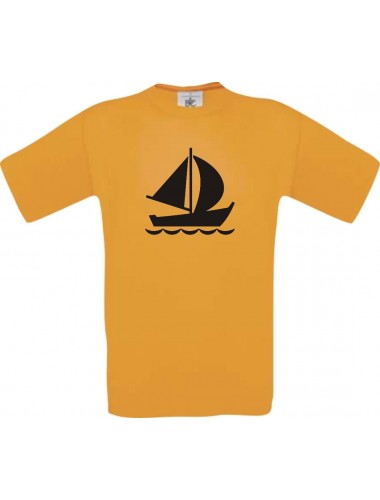TOP Kinder-Shirt Seegelboot, Jolle, Skipper, Kapitän kult, Farbe orange, Größe 104