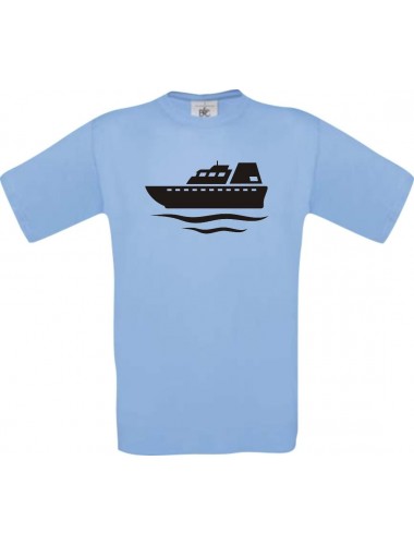 TOP Kinder-Shirt Frachter, Übersee, Boot, Kapitän kult, Farbe hellblau, Größe 104