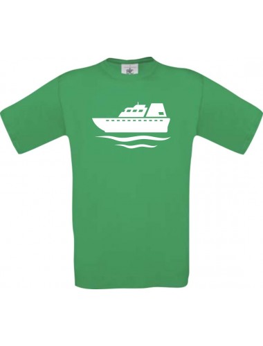 TOP Kinder-Shirt Frachter, Übersee, Boot, Kapitän kult, Farbe kellygreen, Größe 104