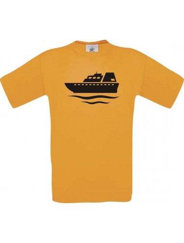 TOP Kinder-Shirt Frachter, Übersee, Boot, Kapitän kult, Farbe orange, Größe 104
