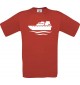 TOP Kinder-Shirt Frachter, Übersee, Boot, Kapitän kult, Farbe rot, Größe 104