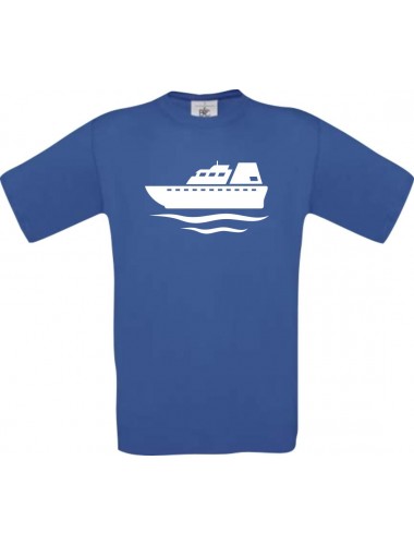 TOP Kinder-Shirt Frachter, Übersee, Boot, Kapitän kult, Farbe royalblau, Größe 104
