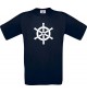 TOP Kinder-Shirt Steuerrad, Boot, Skipper, Kapitän kult, Farbe blau, Größe 104