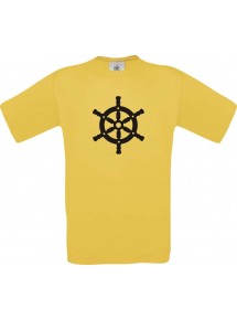 TOP Kinder-Shirt Steuerrad, Boot, Skipper, Kapitän kult, Farbe gelb, Größe 104