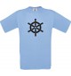 TOP Kinder-Shirt Steuerrad, Boot, Skipper, Kapitän kult, Farbe hellblau, Größe 104
