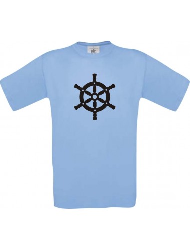 TOP Kinder-Shirt Steuerrad, Boot, Skipper, Kapitän kult, Farbe hellblau, Größe 104