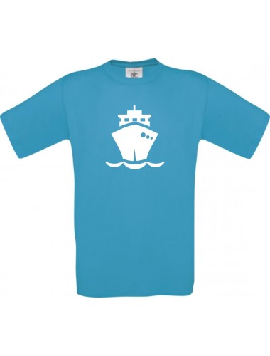 TOP Kinder-Shirt Frachter, Übersee, Boot, Kapitän kult, Farbe atoll, Größe 104