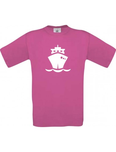 TOP Kinder-Shirt Frachter, Übersee, Boot, Kapitän kult, Farbe pink, Größe 104