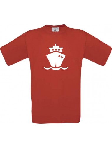 TOP Kinder-Shirt Frachter, Übersee, Boot, Kapitän kult, Farbe rot, Größe 104