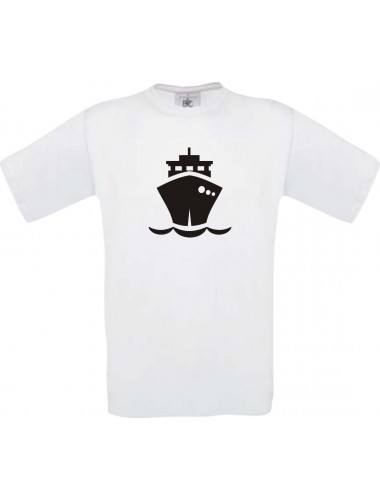 TOP Kinder-Shirt Frachter, Übersee, Boot, Kapitän kult, Farbe weiss, Größe 104