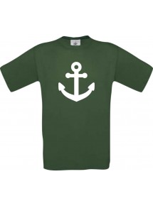 TOP Kinder-Shirt Anker Boot Skipper Kapitän kult, Farbe dunkelgruen, Größe 104