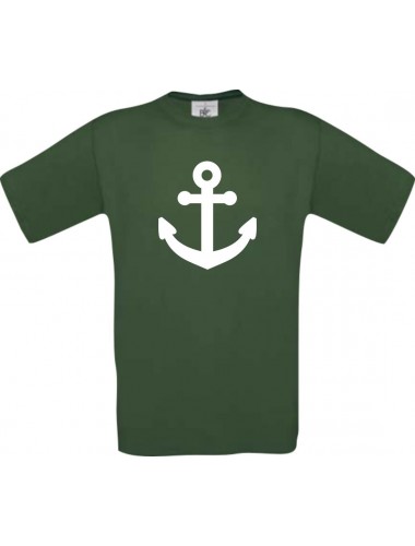 TOP Kinder-Shirt Anker Boot Skipper Kapitän kult, Farbe dunkelgruen, Größe 104