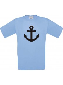 TOP Kinder-Shirt Anker Boot Skipper Kapitän kult, Farbe hellblau, Größe 104