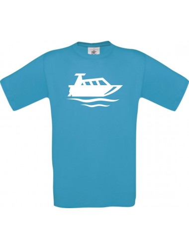 TOP Kinder-Shirt Motorboot, Yacht, Boot, Kapitän kult, Farbe atoll, Größe 104