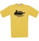 TOP Kinder-Shirt Motorboot, Yacht, Boot, Kapitän kult, Farbe gelb, Größe 104