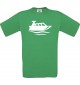 TOP Kinder-Shirt Motorboot, Yacht, Boot, Kapitän kult, Farbe kellygreen, Größe 104