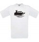 TOP Kinder-Shirt Motorboot, Yacht, Boot, Kapitän kult, Farbe weiss, Größe 104
