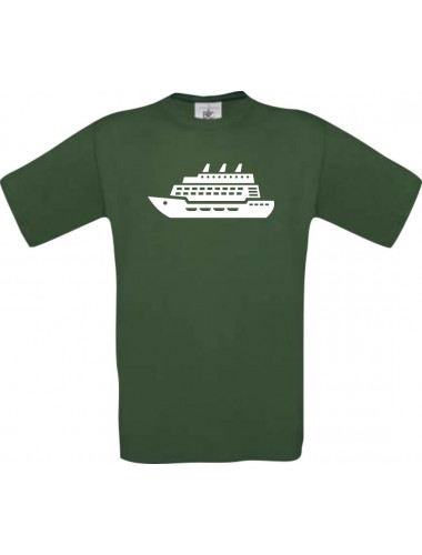 TOP Kinder-Shirt Kreuzfahrtschiff, Passagierschiff kult, Farbe dunkelgruen, Größe 104