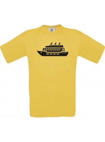 TOP Kinder-Shirt Kreuzfahrtschiff, Passagierschiff kult, Farbe gelb, Größe 104