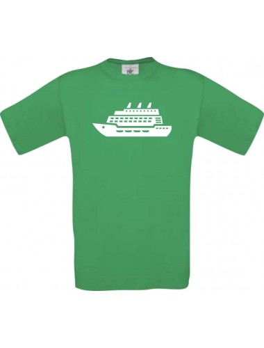 TOP Kinder-Shirt Kreuzfahrtschiff, Passagierschiff kult, Farbe kellygreen, Größe 104
