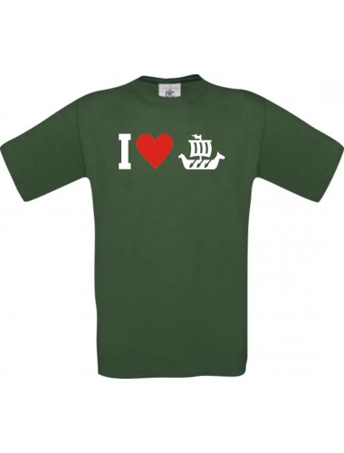 TOP Kinder-Shirt I Love Wikingerschiff, Kapitän kult Unisex T-Shirt, Größe 104-164