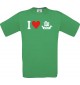 TOP Kinder-Shirt I Love Wikingerschiff, Kapitän kult, Farbe kellygreen, Größe 104