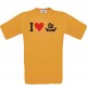 TOP Kinder-Shirt I Love Wikingerschiff, Kapitän kult, Farbe orange, Größe 104