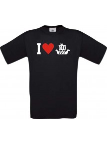 TOP Kinder-Shirt I Love Wikingerschiff, Kapitän kult, Farbe schwarz, Größe 104
