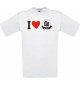 TOP Kinder-Shirt I Love Wikingerschiff, Kapitän kult, Farbe weiss, Größe 104