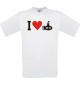 TOP Kinder-Shirt I Love U-Boot, Tauchboot, Kapitän kult, Farbe weiss, Größe 104