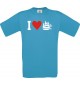 TOP Kinder-Shirt I Love Seegelyacht, Kapitän kult, Farbe atoll, Größe 104