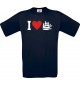 TOP Kinder-Shirt I Love Seegelyacht, Kapitän kult, Farbe blau, Größe 104