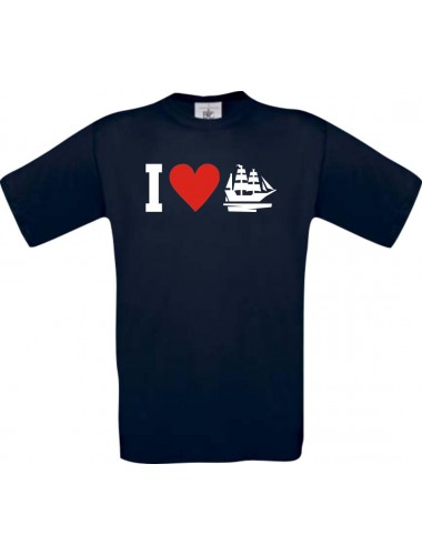 TOP Kinder-Shirt I Love Seegelyacht, Kapitän kult, Farbe blau, Größe 104