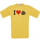 TOP Kinder-Shirt I Love Seegelyacht, Kapitän kult, Farbe gelb, Größe 104