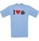 TOP Kinder-Shirt I Love Seegelyacht, Kapitän kult, Farbe hellblau, Größe 104