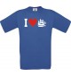 TOP Kinder-Shirt I Love Seegelyacht, Kapitän kult, Farbe royalblau, Größe 104