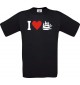 TOP Kinder-Shirt I Love Seegelyacht, Kapitän kult, Farbe schwarz, Größe 104
