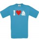 TOP Kinder-Shirt I Love Seegeboot, Kapitän, Skipper kult Unisex T-Shirt, Größe 104-164